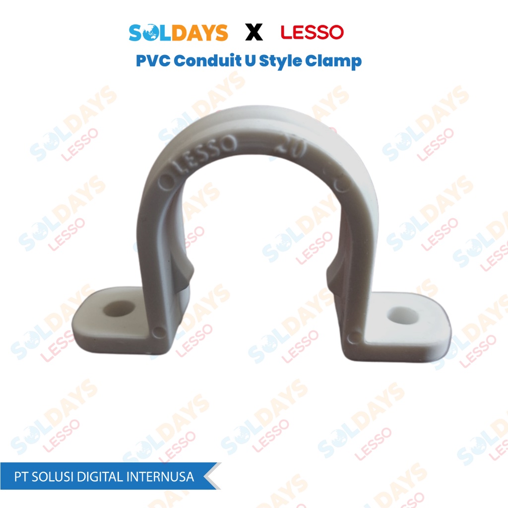 Lesso PVC Conduit U Style Clamp dn25 / Penjepit Pipa Listrik Klem 25mm