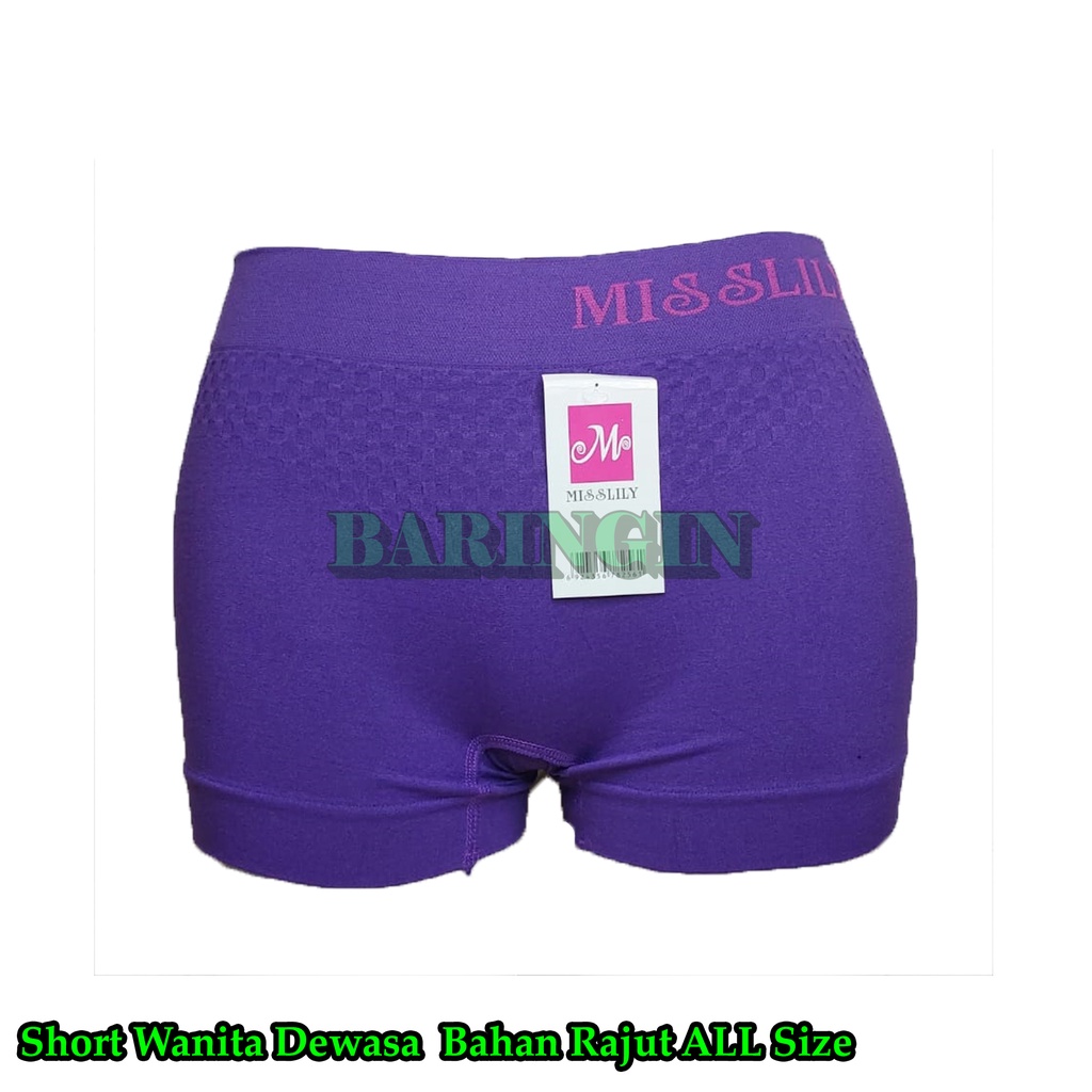 Short Boxer [ Isi 3 Pcs ] Boxer Wanita Dewasa-Celana Dalam Wanita Bahan Rajut IMPORT