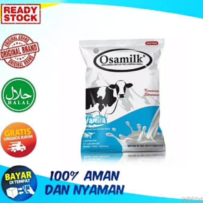 

[BISA COD] OSAMILK VANILA 500gr Susu Penggemuk Badan Susu Sapi Bubuk BONUS JAHE