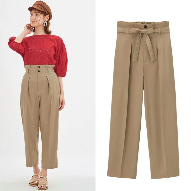 Gu paperbag pants CELANA WANITA