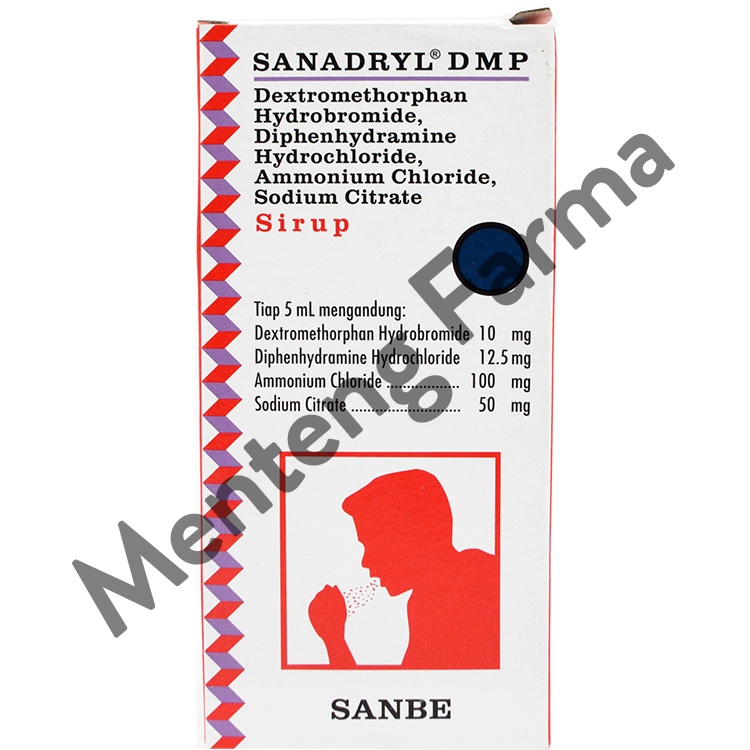 Sanadryl DMP Sirup 120 mL - Obat Batuk Kering dan Batuk Alergi