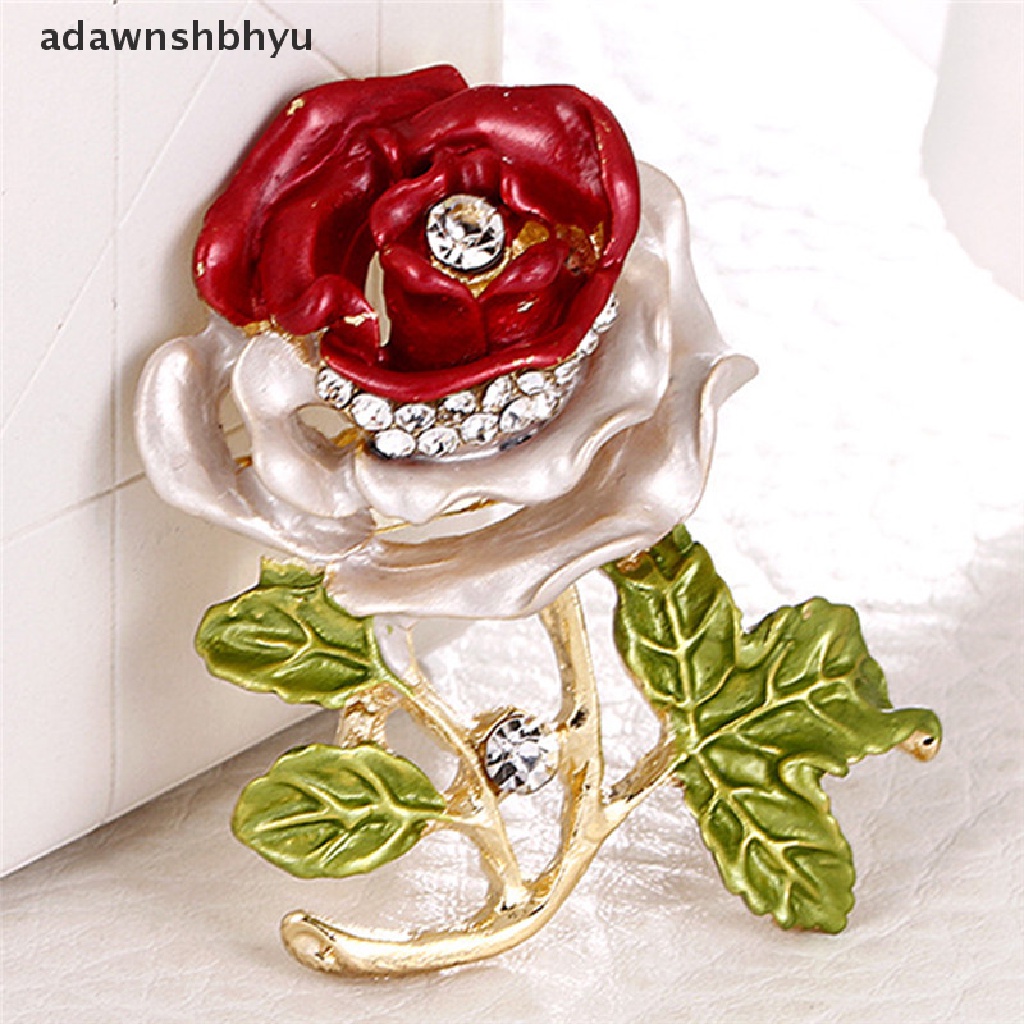 Adawnshbhyu Enamel Bunga Berlian Imitasi Kristal Bros Pin Pernikahan Bridal Bouquet Pin Perhiasan ID