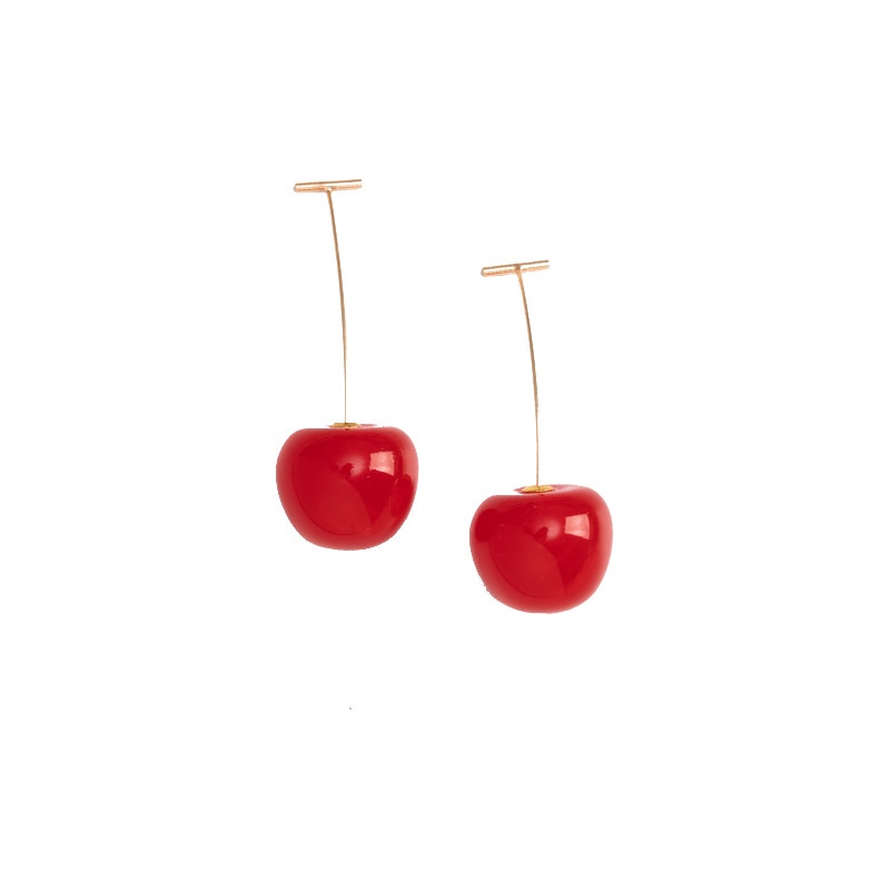 Penjualan Panas Gaya Korea Lucu Simulasi Merah Cherry Anting-Anting Untuk Wanita Resin Buah Anting-Anting Perhiasan Gadis Perhiasan Hadiah Pesta