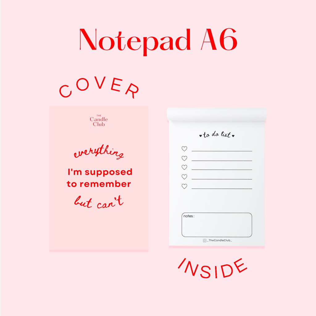 

Notepad A6 To Do List | The Candle Club