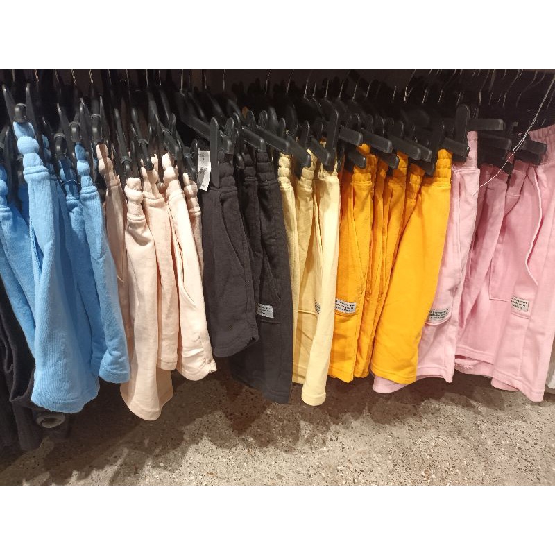 jastip h&m hot pants celana pendek lutu olahraga casual santai hitam pink orange lengkap
