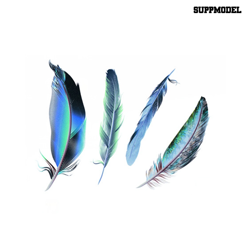 [Dekorasi] 1set Kreatif Bulu Warna-Warni Body Mobil Stiker Cermin Hias Decal Decor