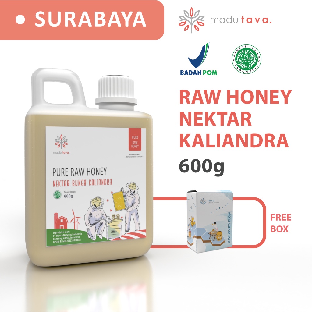 

Madu Murni Asli 600gr Tava Grade A Nektar Kaliandra 100% Alami Pure Natural Raw Honey Kesehatan