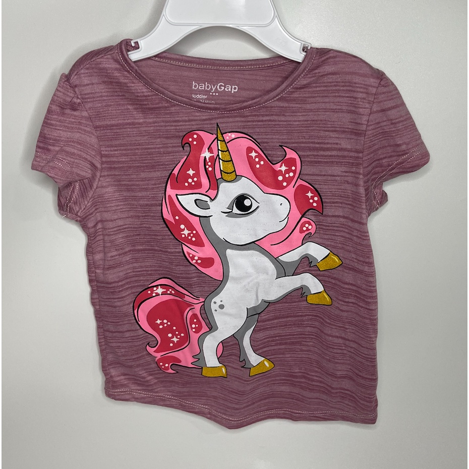 A5013 BABY GAP unicorn t-shirt for girls / baju anak kecil bayi remaja girl bodysuit jumper pakaian perempuan laki laki cowo cewe cewek cowok kemeja overall lucu unik imut gemas gemes murah sisa ekspor export kaos kaus