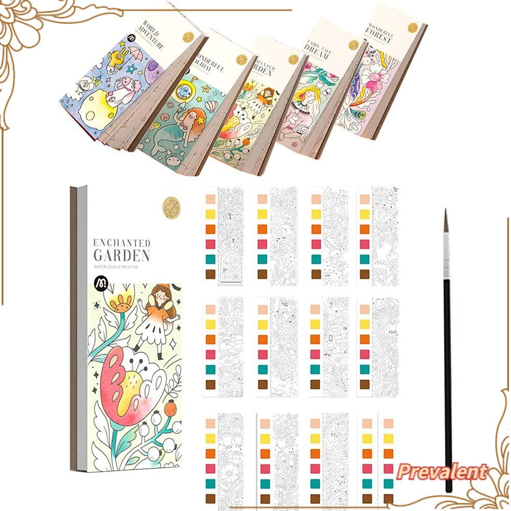 Preva Bookmark Buku Mewarnai Mudah Digunakan Buku Mewarnai Pigmen Air Dewasa Portabel