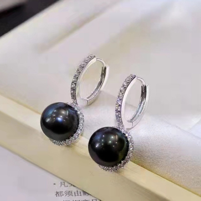 Fancyqube Kepribadian Hitam Imitasi Mutiara Drop Anting Untuk Wanita Mewah Pernikahan Pertunangan Pesta Cubic Zirconia Earrings Baru Perhiasan Trendi