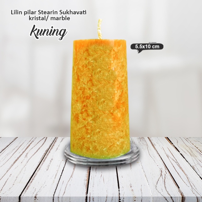 Lilin Stearin palm Candle Kristal Sukhavati Dekorasi Serbaguna 5.5x10