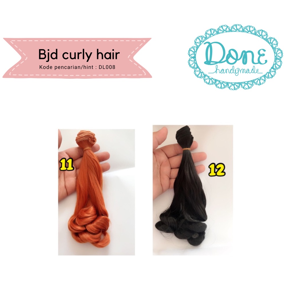 doll hair barbie hair bjd wig rambut boneka spiral B DL008