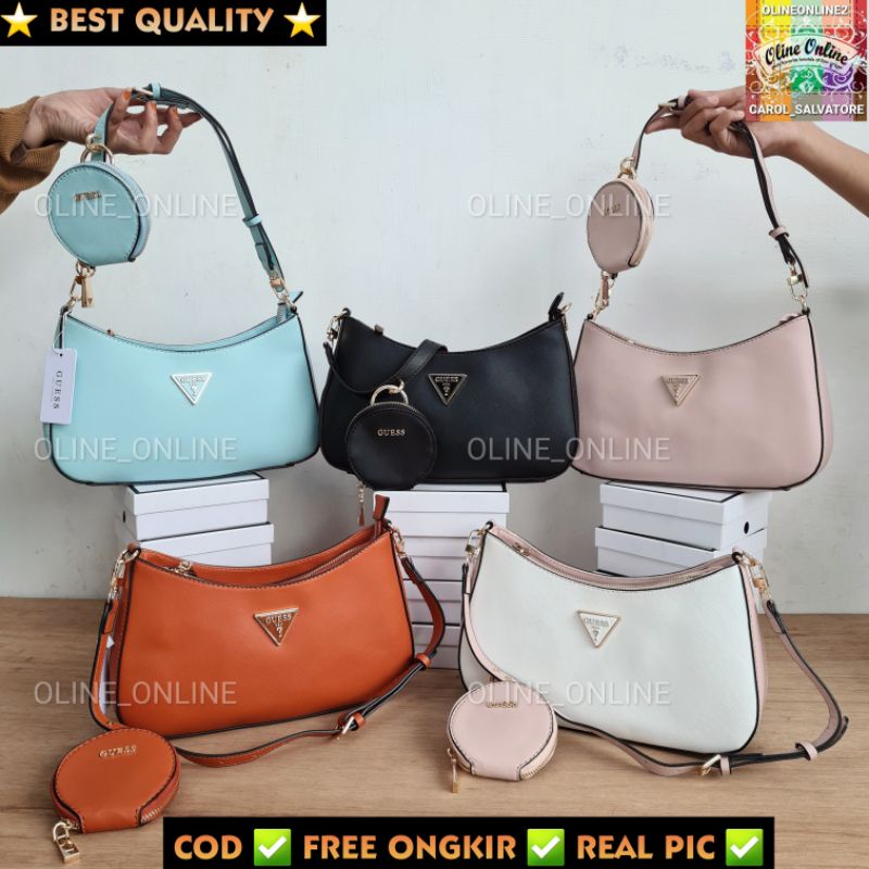 [oline_online] Tas wanita alexie shoulder bag  coin bag gs safiano triangle logo multi pouch gb tas pundak dan bahu