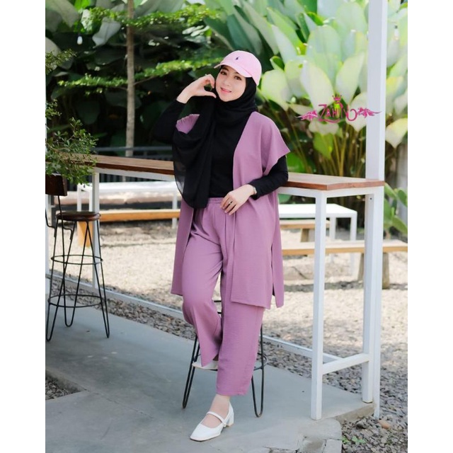 Set Outer Nagita dan Etnik jadul Zahin cringkel katun model terbaru remaja kekinian Viral best fashion modis hangout style