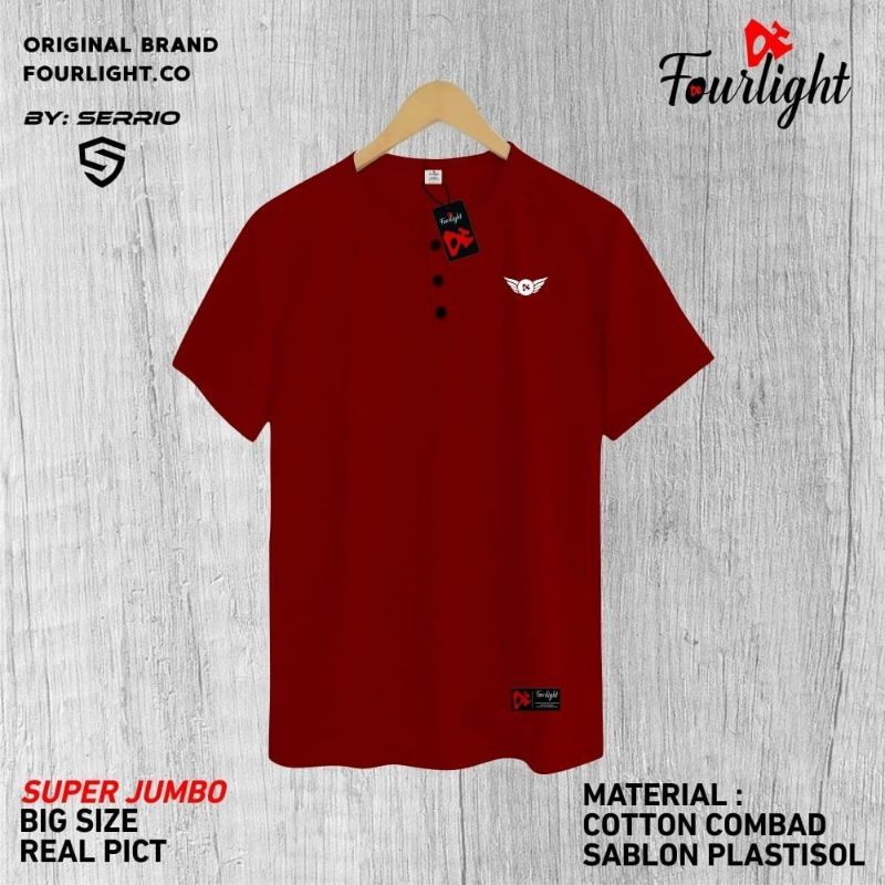 KAOS ORIGINALFOURLIGHT kancing/bordir 2xl 3xl 4xl 5xl