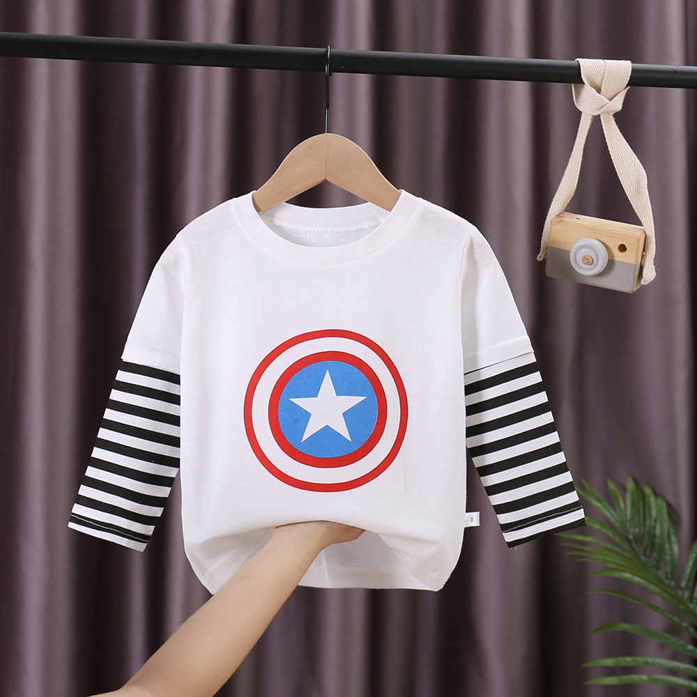 BOBOHO - KAOS LENGAN PANJANG STRIPE ANAK-ANAK GAYA KOREA BAHAN KATUN LEMBUT IMPORT