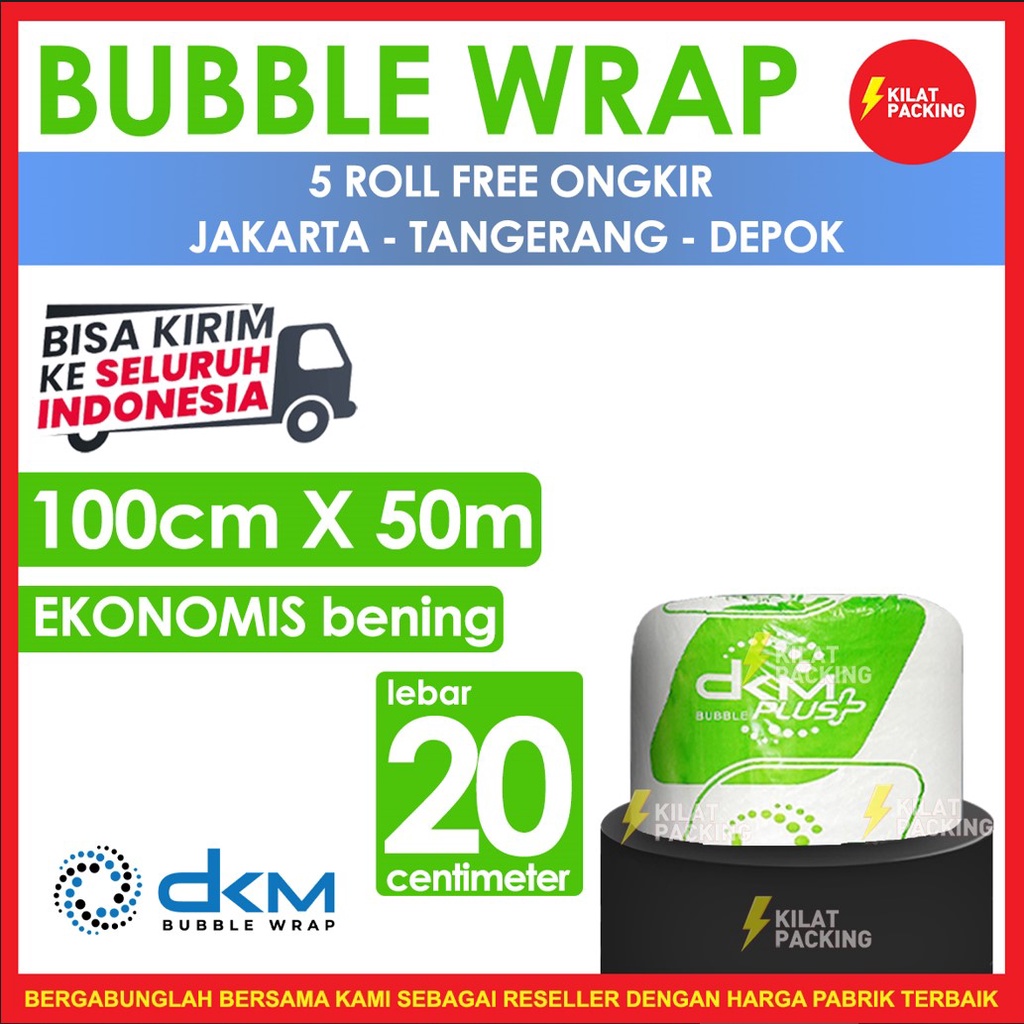 

Bubble Wrap Ekonomis Bening 20CM X 50M Tebal Plastik Bubblewrap Roll