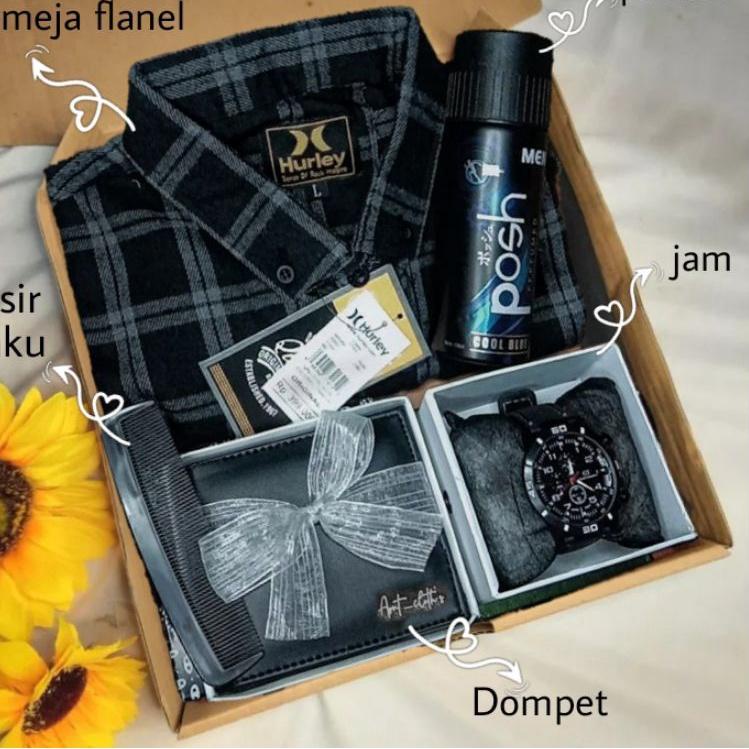 

9.9 BRANDS FESTIVAL [BISA COD] Hampers kado ulang tahun cowok / hampers black edition / kado anniversary / gift box kemeja / kado wisuda / kado kemeja cowok