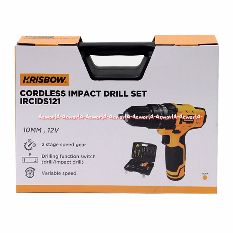 Krisbow Cordless Impact Drill Set Ircids121 Mesin Bor Listrik Tanpa Kabel Portable 12v Bisa Dicharge