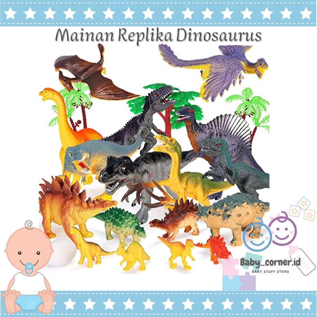 Mainan Replika Dinosaurus Murah | Mainan hewan kecil plastik animal figure, wild animal, sea animal,dinosaurus | cocok buat rendeman bola dan sensori