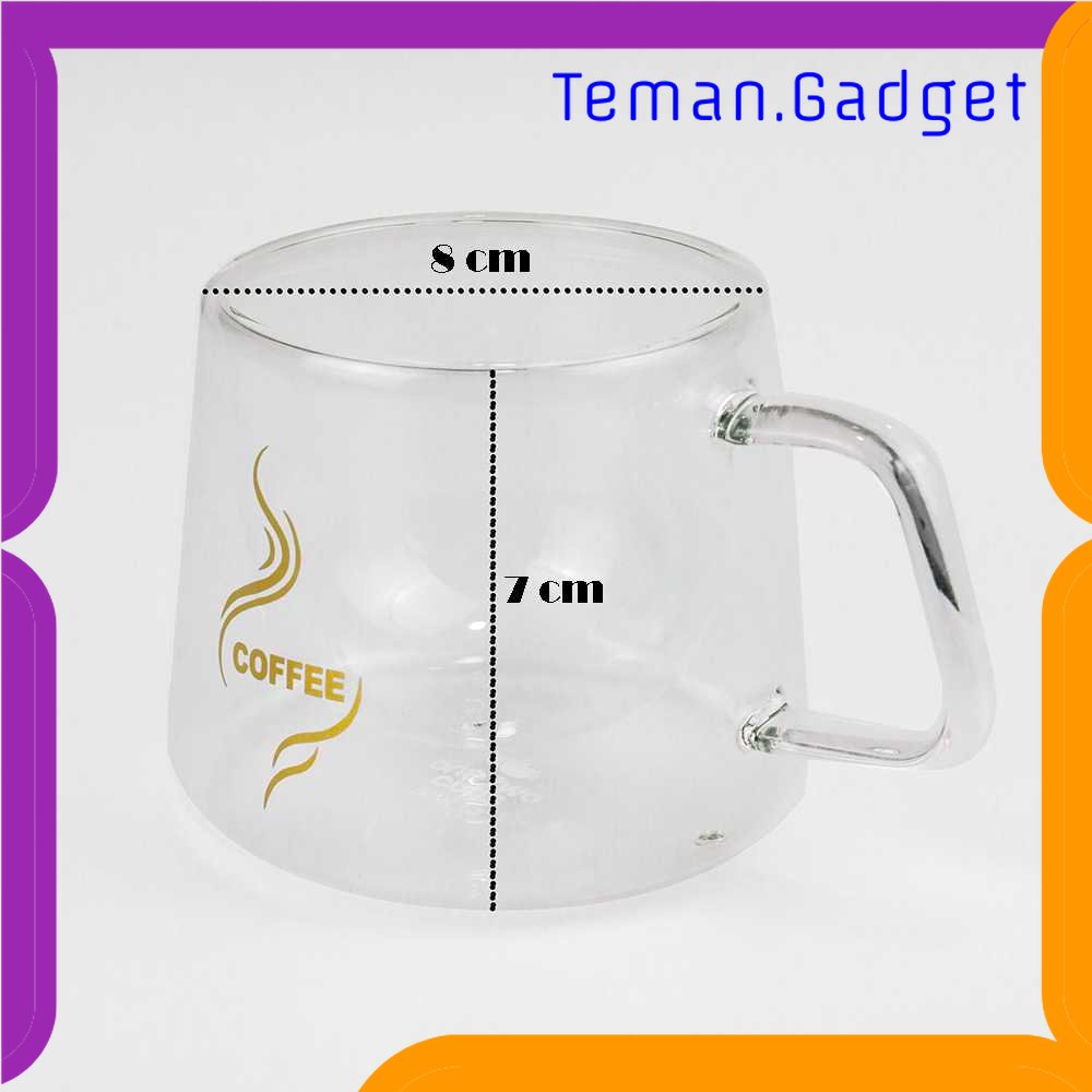 TG - DPR One Two Cups Cangkir Kopi Anti Panas Double Wall Glass 200ml - DOME240