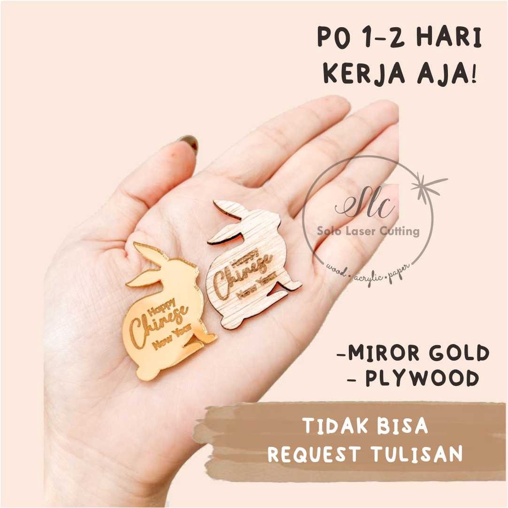 

Hang Tag Imlek Kayu Plywood Miror Gold Hampers Tag Gift Tag Kayu Chinese New Year