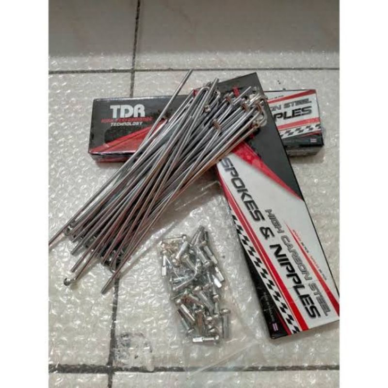 jari jari ruji TDR crom RX King set depan, belakang ring 18 dan ring 17