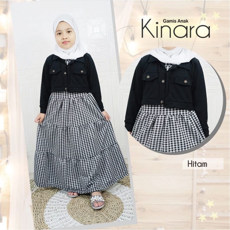 Gamis Anak Kotak Outer Tempel Rompi Blazer Kinara (2 - 13 tahun)