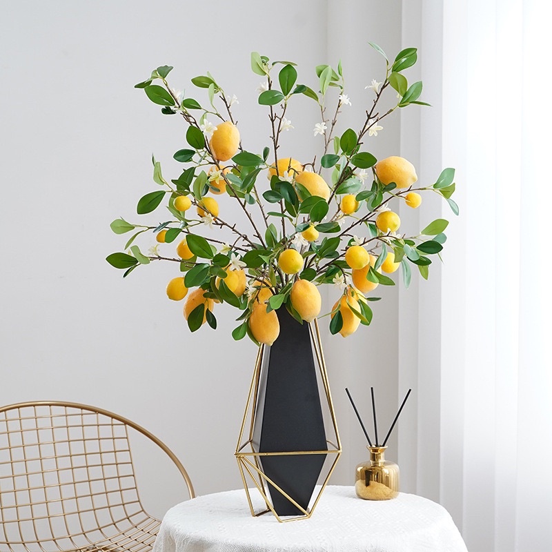 Premium Artificial Lemon Tree/Bunga palsu/Dekorasi Bunga/pohon lemon buah lemon/Dekorasi Tanaman Bun