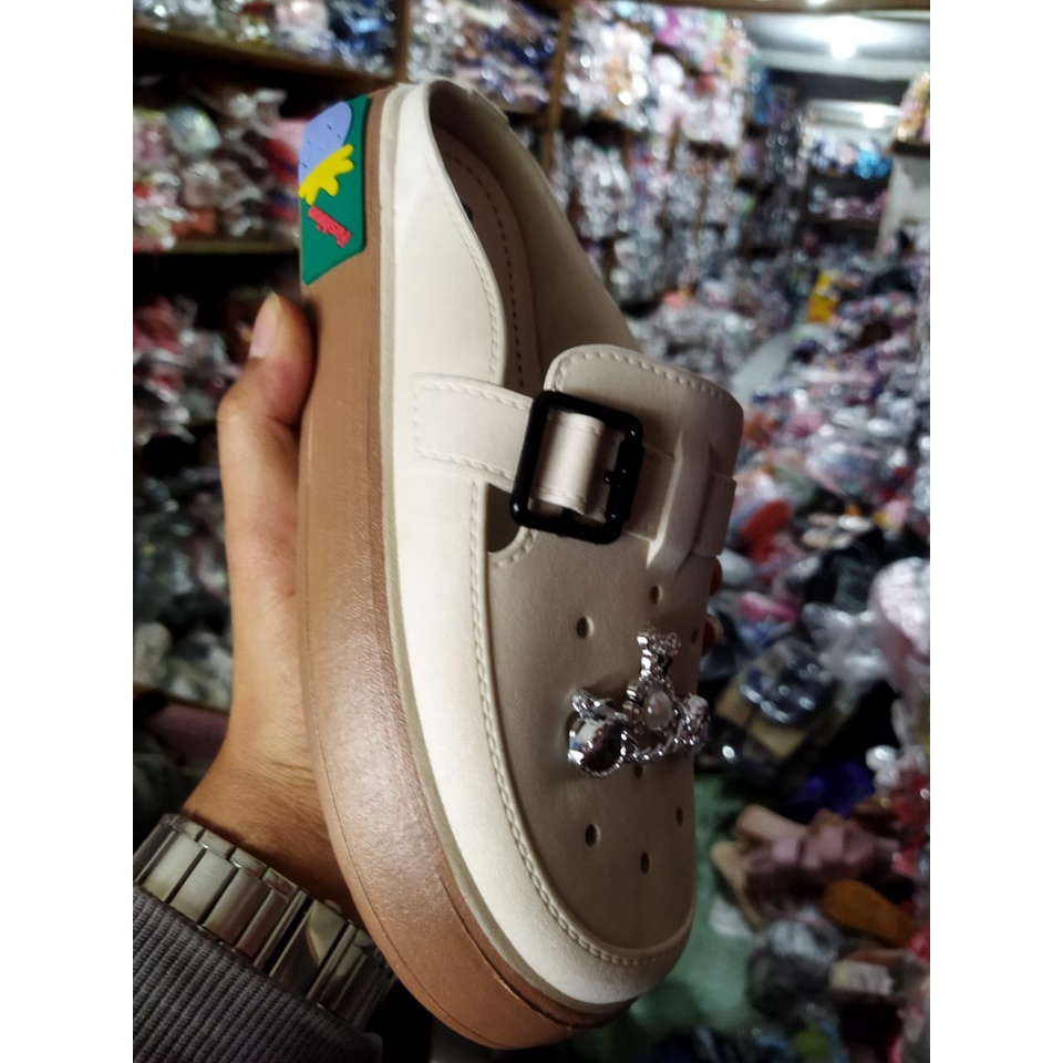 Sepatu sandal wanita karet jelly variasi hiasan Balance 039-3L (30-41) Sandal wanita korean style import