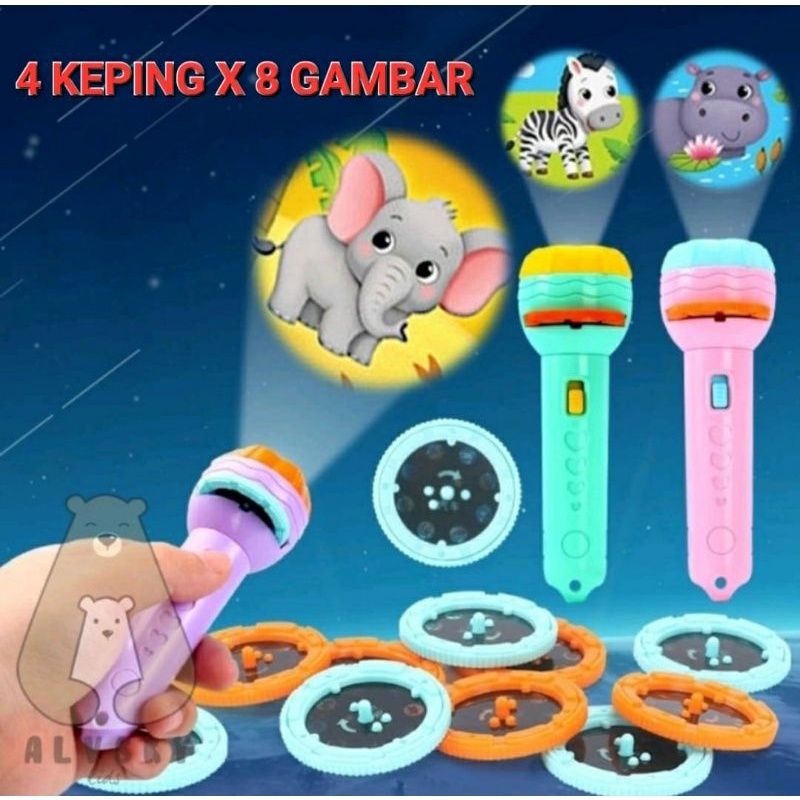 Mainan Anak Senter Proyektor / Fun Flashlight / Mainan Proyektor Gambar / mainan edukasi anak