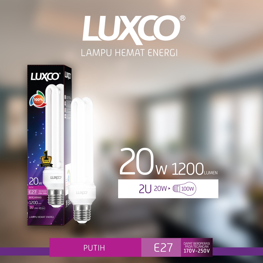 [COD] Lampu 2 Jari PLC Hemat Energy Premium Super Terang Luxco -Promo FREE ONGKIR