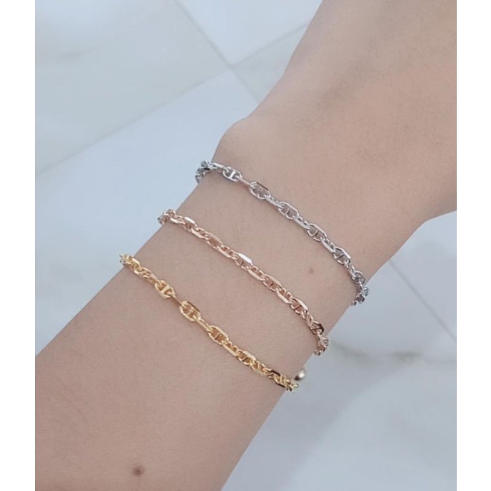 gelang rantai cart*r + 2 bel / gelang perak asli silver 925 lapis emas / gelang fashion wanita terbaru