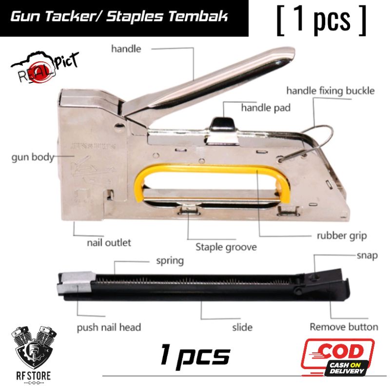 

Staples Tembak/ Gun Tacker serbaguna untuk dekorasi/ masang kulit jok motor dan lainnya/ Real pict/ real Stok/ RF Store