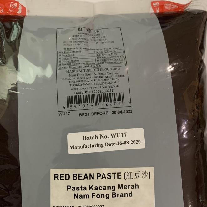 

Repack 1Kg Isian Mooncake Filling Tausa Red Bean Nam Fong Hong Kong Menu Sarapan