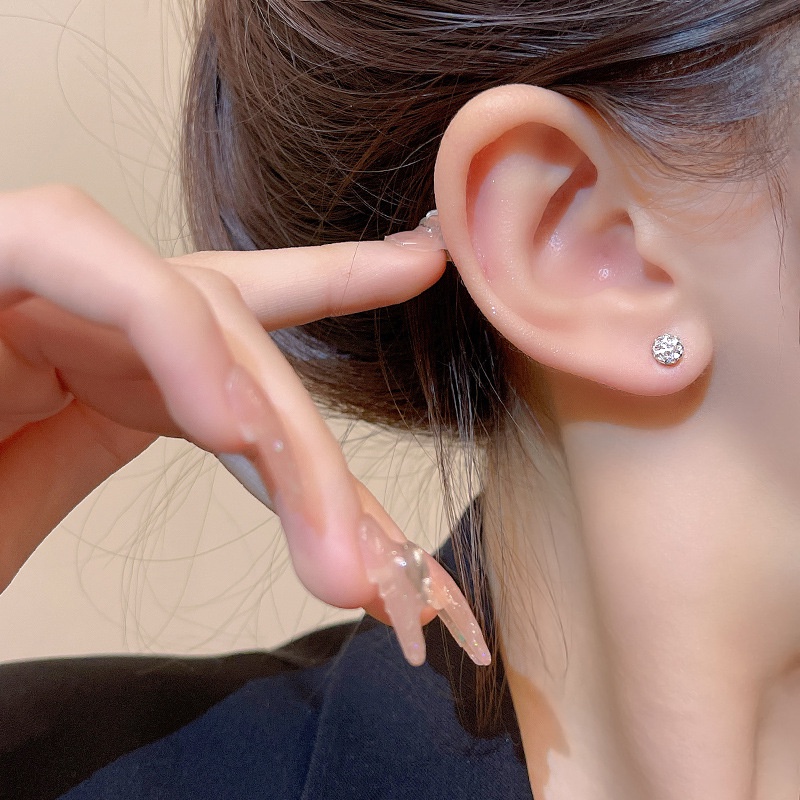 Benang Pejantan Anting Perempuan Anting-Anting Tulang Kuku Zirkon Canggih Telinga Tulang Pin Sederhana Elegan Anting Earrings