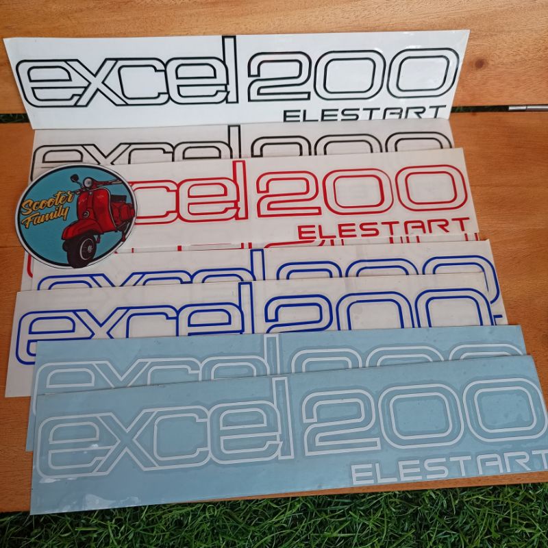 Sticker tepong stiker tepong striping tepong vespa excel 200 elestart sepasang