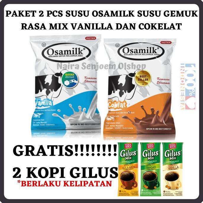 

[BISA COD] Paket 2 Susu Osamilk|Susu Penggemuk Badan Rasa Mix BPOM 500gr
