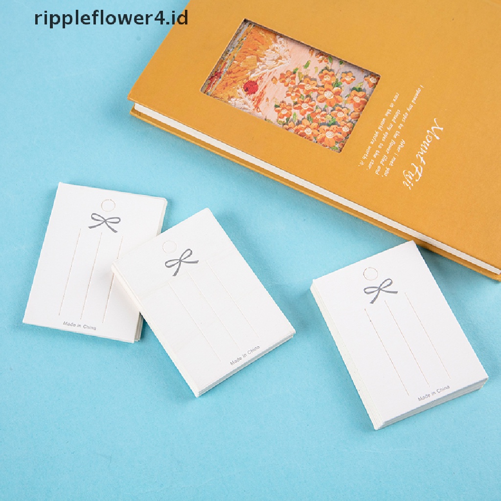 {rippleflower4.id} 50pcs Kartu Kertas Putih Aksesoris Rambut Card DIY Handmade Hair Clip Hairband Kemasan Perhiasan Price Tag Card~