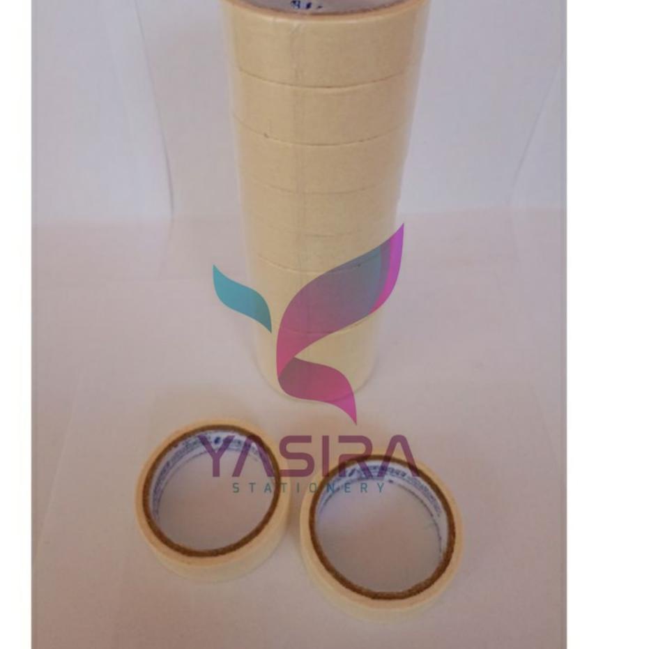 

ㅟ ( 115 Gram ) SATU SLOP 10 PCS Masking Tape / Selotip/ Solatip / Isolasi Kertas Kecil 3/4mm Murah Goldtape ボ