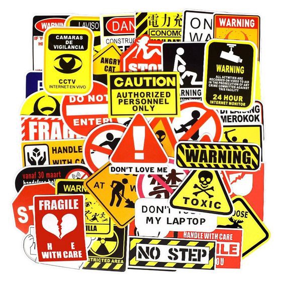 

Stiker Aesthetic Warning Caution Stiker Laptop Tumbler Anti Air