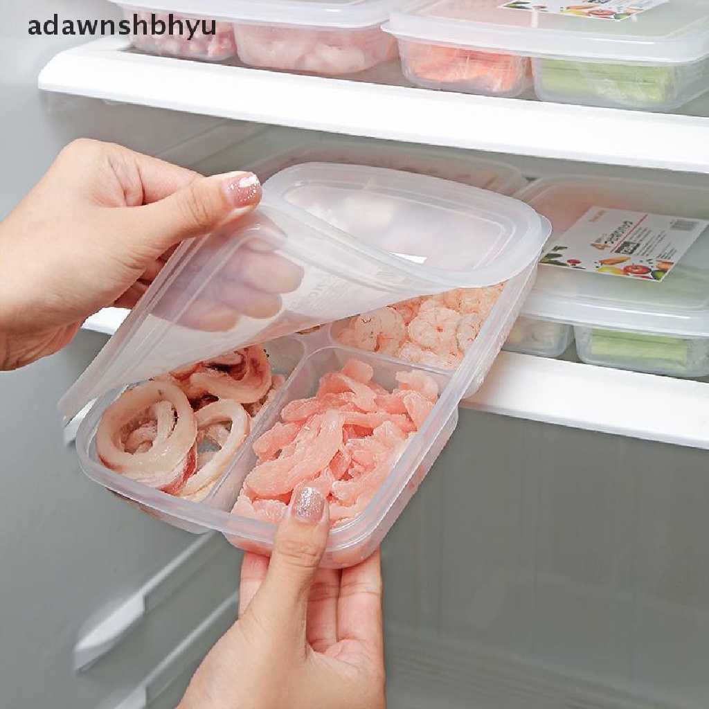 Adawnshbhyu Kulkas Daging Beku Kotak Penyimpanan Empat Kompartemen Food-grade Freezer Box ID