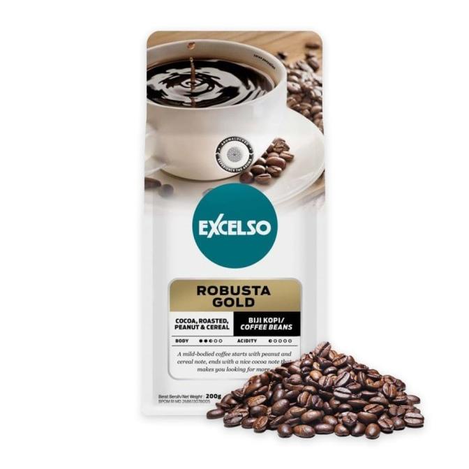 

[BISA COD] Excelso Kopi Robusta Gold Biji 200G