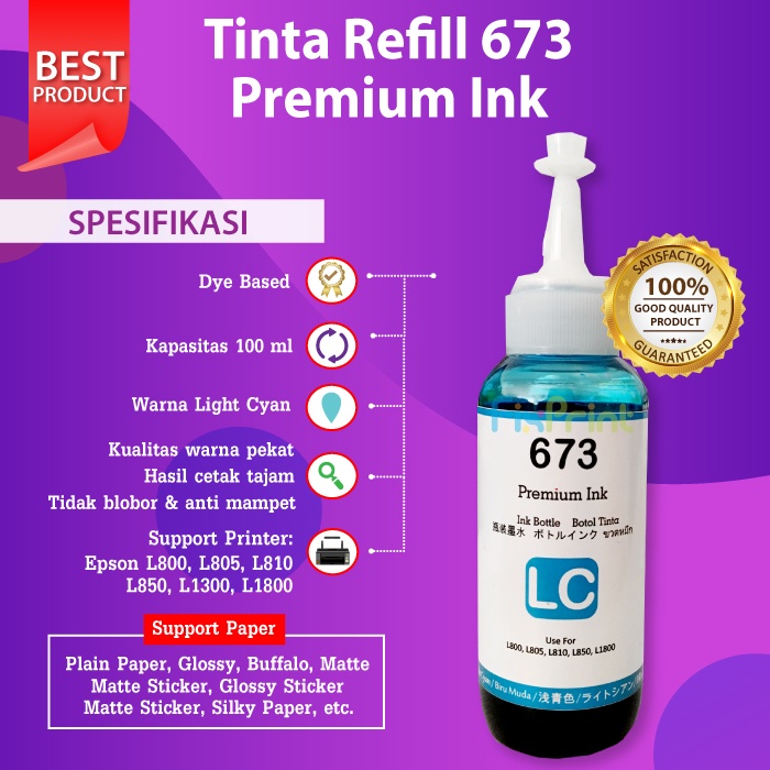 TINTA INK SETARA ORIGINAL L SERIES 673 PRINTER L800/L805/L850/L1800