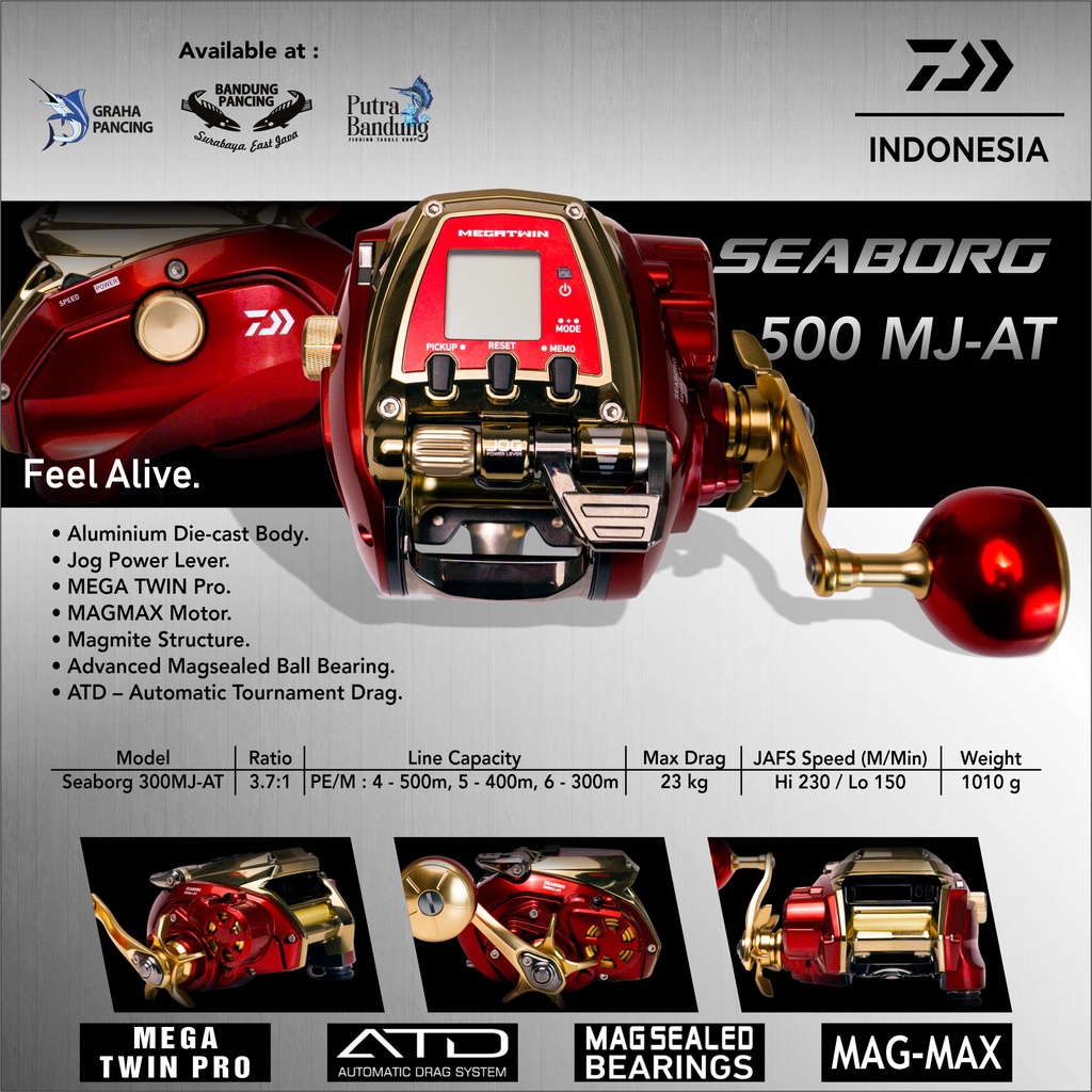 REEL OH ELECTRIC DAIWA SEABORG 500 MJ-AT