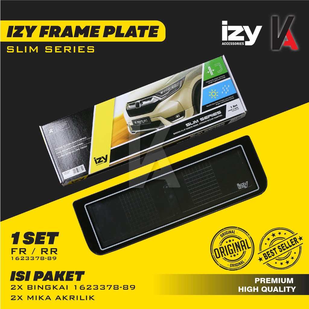 IZY Cover / Dudukan / Tempat / Frame / Breket / Bingkai / Rumah / Tatakan Plat Nomor Mobil Model Slim Series