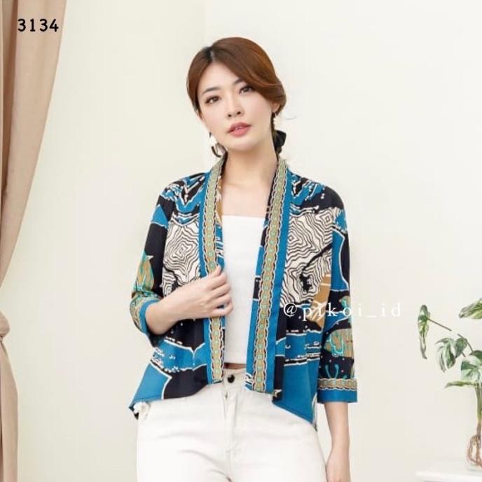 Outer batik wanita modern / bolero batik Bunga / cardigan batik kantor