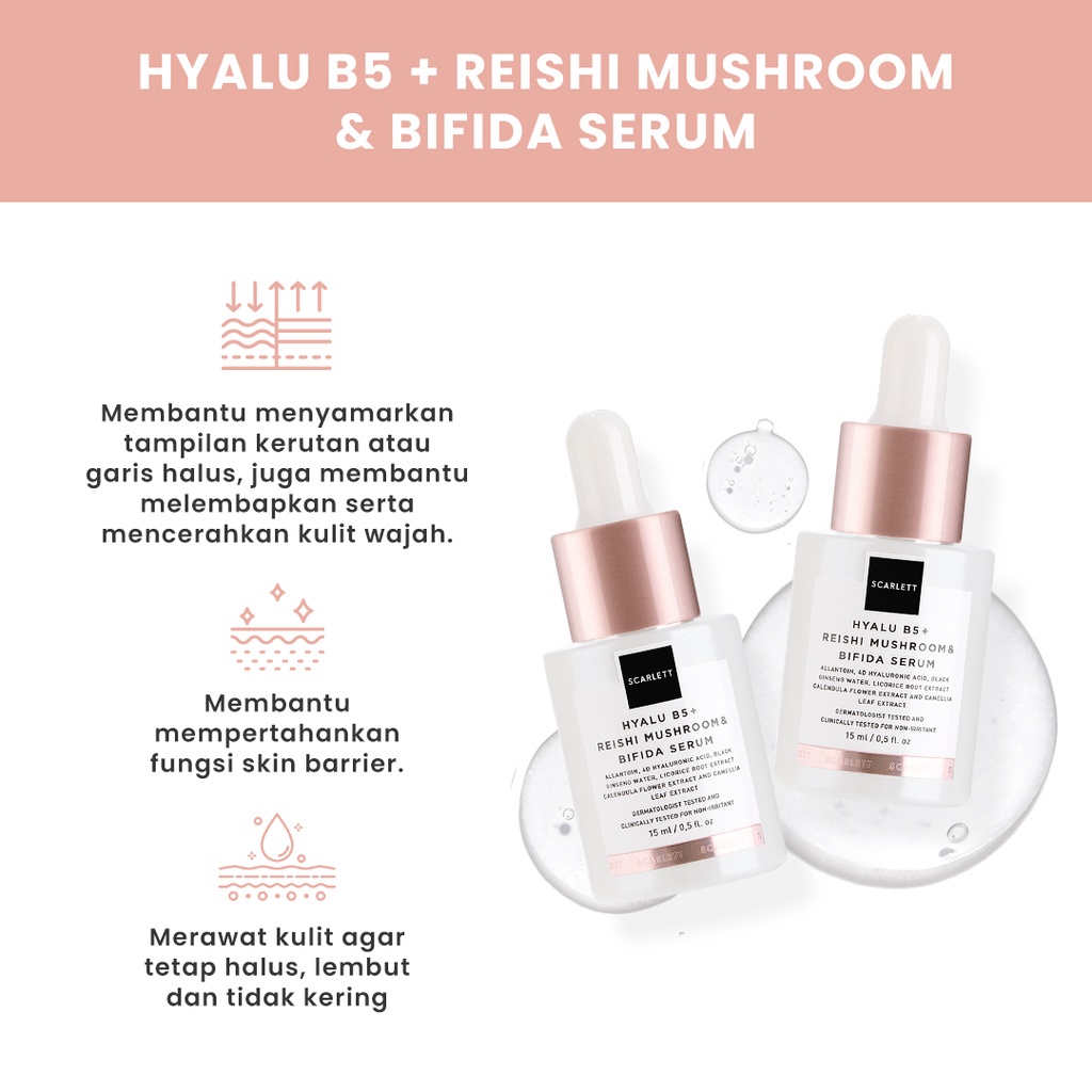 Scarlett Whitening - Hyalu B5 + Reishi Mushroom &amp; Bifida Serum