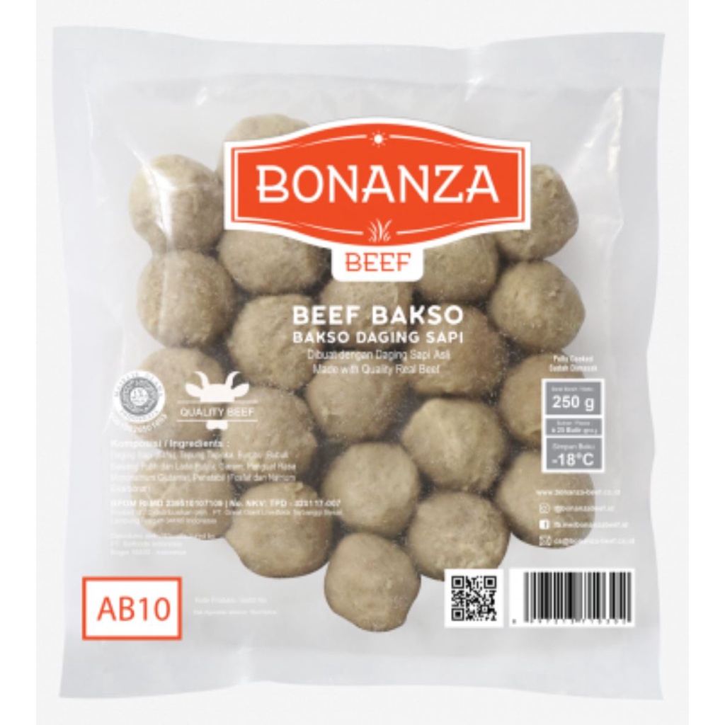 

Makanan Beku Olahan Bonanza BF Bakso 180gr, Instan Sameday Delivery