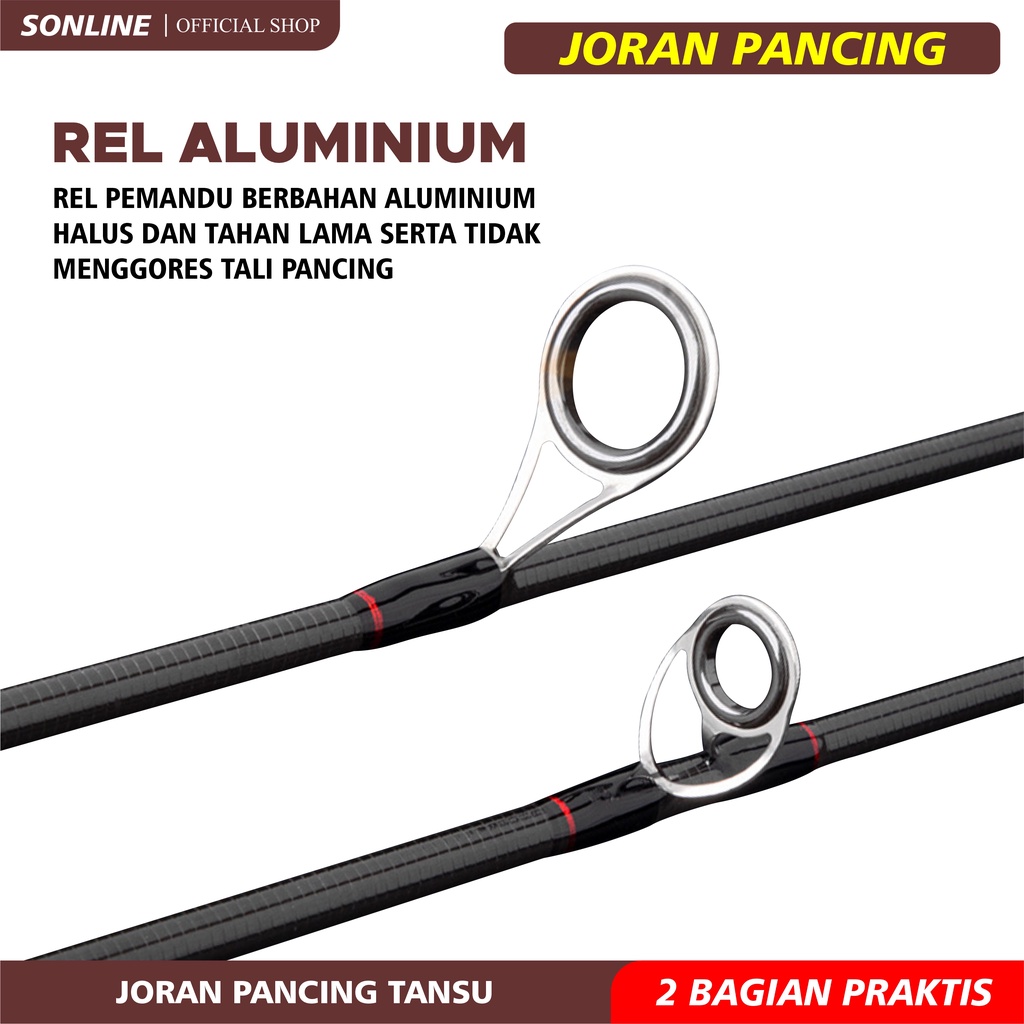 SONLINE Joran Pancing  Ultralight Super Premium 1.65m s/d 2.70m Fishing Rod Carbon Fiber Joran Pancing Spinning &amp; Casting Fishing Pole 2 Section Tansu